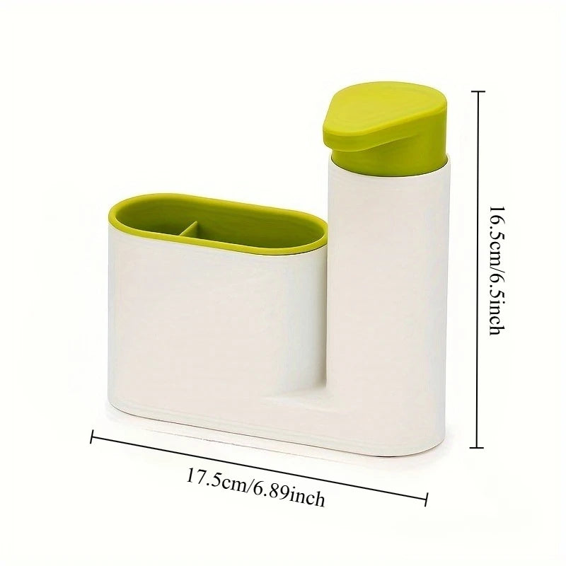 2-in-1 Soap Dispenser with Sponge & Brush Holder | Bathroom Sink Soap Dispenser Organizer Babs