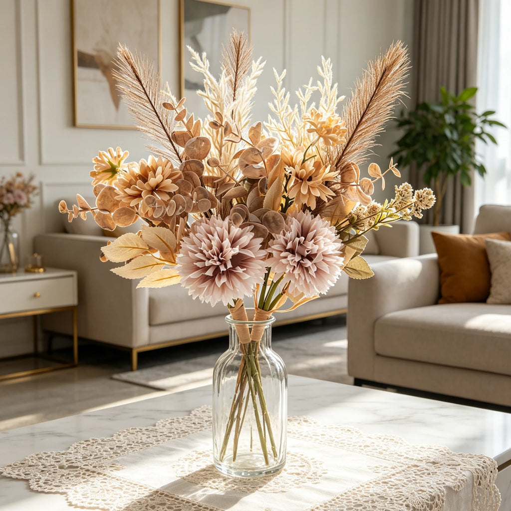 Silk Chrysanthemum Artificial Flowers – Wedding & Home Décor Artificial Flower Bouquet Babs