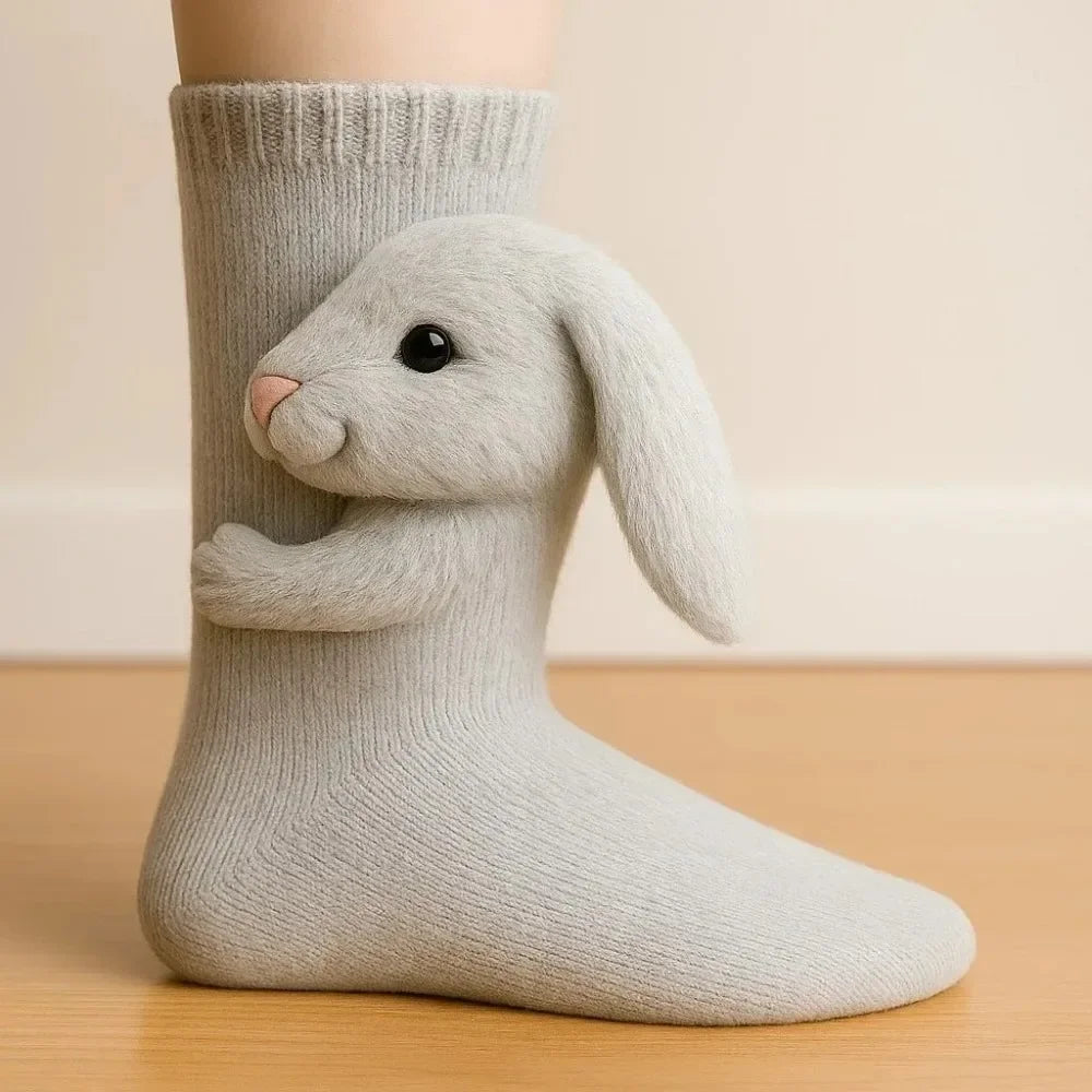 3D Knitted Animal Floor Socks – Cute Sloth & Panda Gift Novelty Knitted Socks Babs style 4 One Size