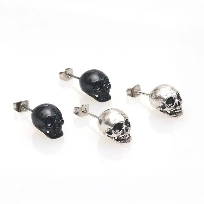 Punk Skull Stud Earrings for Men – Hip Hop Rock Style Skull Stud Earrings Babs