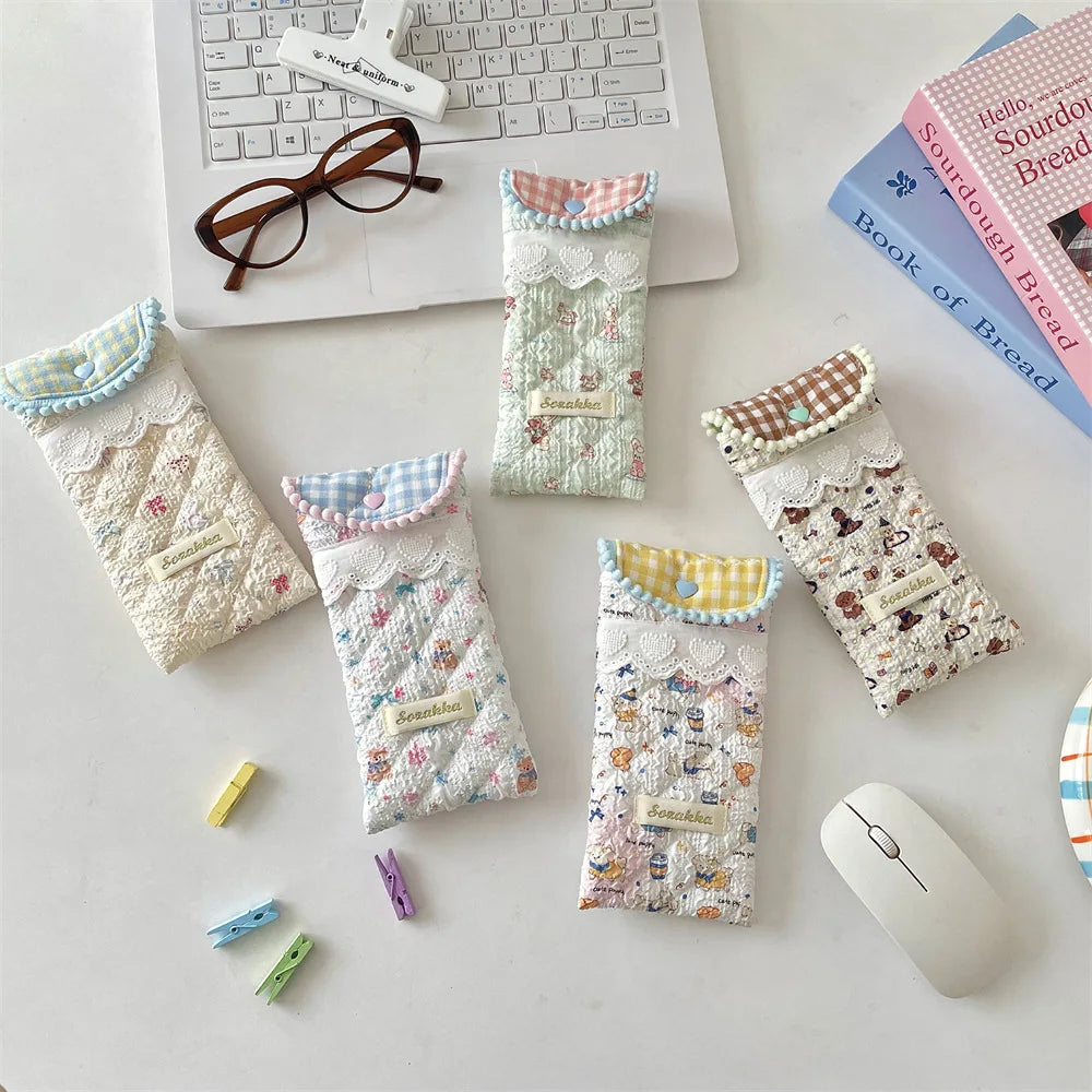 Quilted Polyester Sunglasses Pouch – Portable Glasses Case Eyewear Storage Case Babs