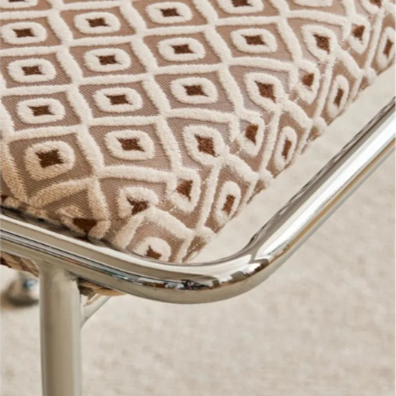 Nordic Modern Luxury Cushioned Stool – Metal Frame 49x41x46cm Cushioned Ottoman Stool Babs