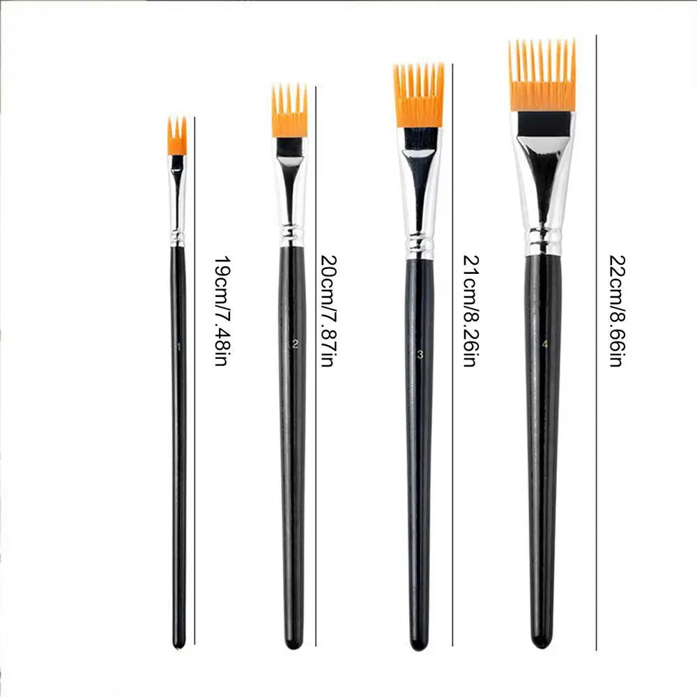 4-Piece Serrated Paintbrush Set – Watercolor, Oil & Art Brushes Art Paintbrush Set Babs set