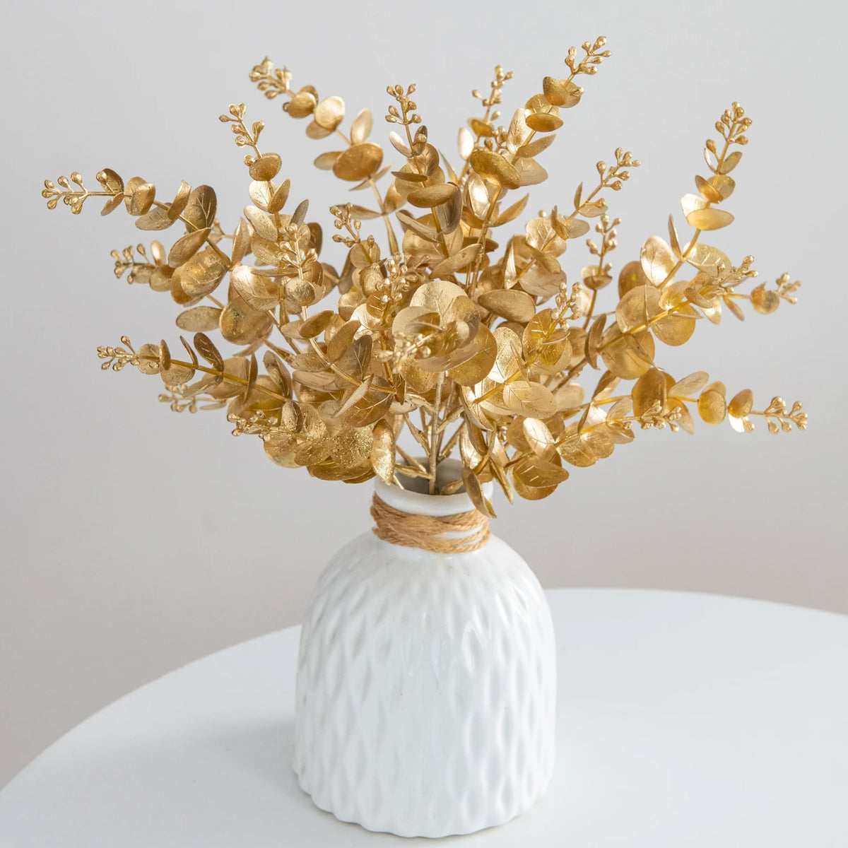 Artificial Eucalyptus Leaves Gold Decor – Wedding & Home Styling Artificial Floral Stems Babs