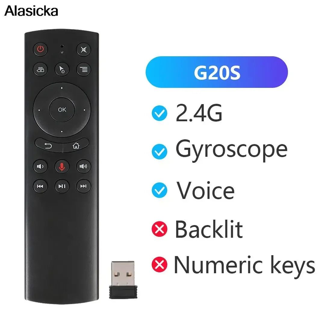 G20BTS Plus Voice Air Mouse 2.4G BT5.0 Remote for Android TV Box Wireless Air Mouse Remote Babs G20S China Mainland
