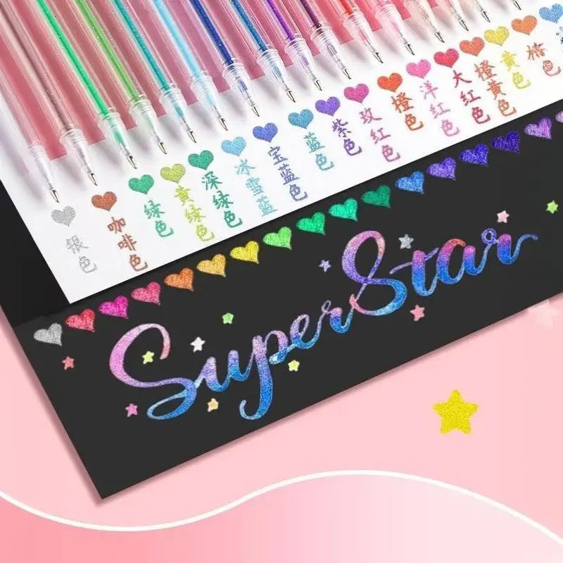 Glitter Gel Pen Set 8/12/18 Colors – 1.2mm Shimmer Art Pens Glitter Gel Pen Set Babs