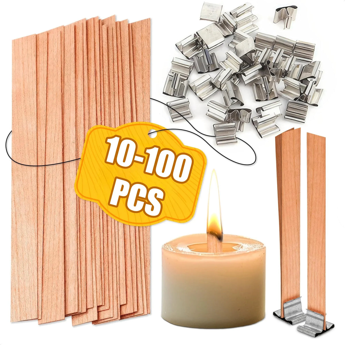 Wooden Candle Wicks for DIY Soy & Paraffin Candle Making Candle Making Wicks Babs