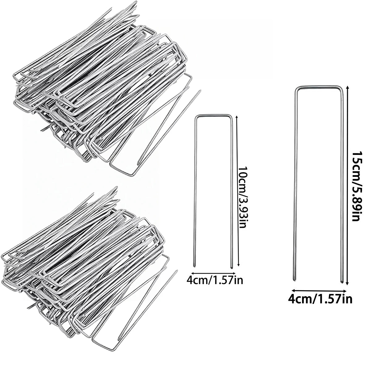 U-Shaped Garden Stakes Pins 25/50 Pcs – Heavy Duty Stainless Garden Stakes Pins Babs