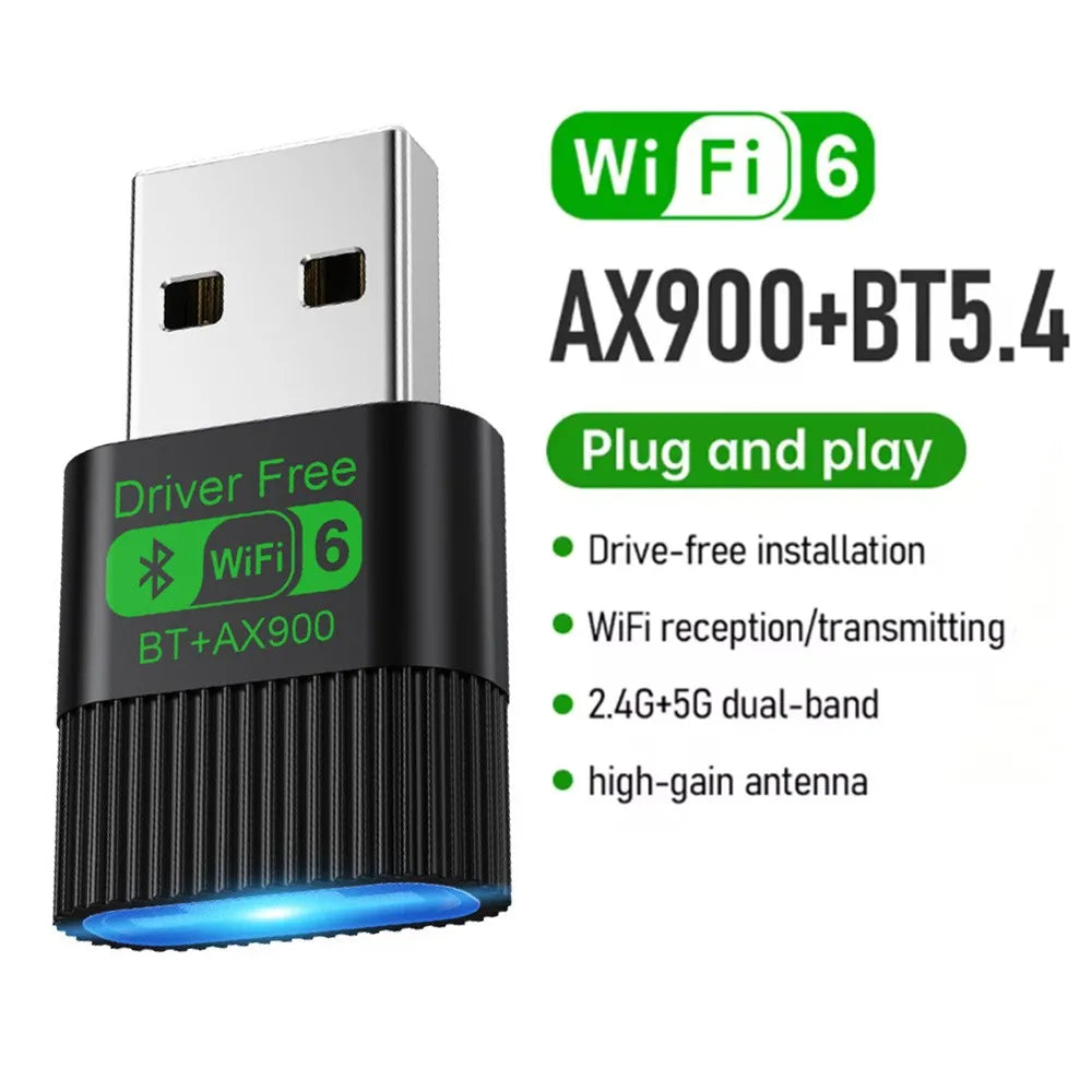 KEBIDUMEI WiFi 6 Bluetooth 5.4 USB Adapter 900Mbps Dual Band WiFi USB Adapter Babs Style 1