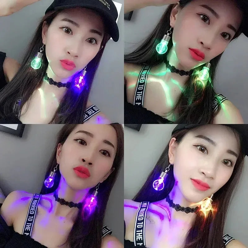 10 Pairs LED Glow Crystal Earrings – Light Up Party Ear Studs LED Glow Earrings Babs