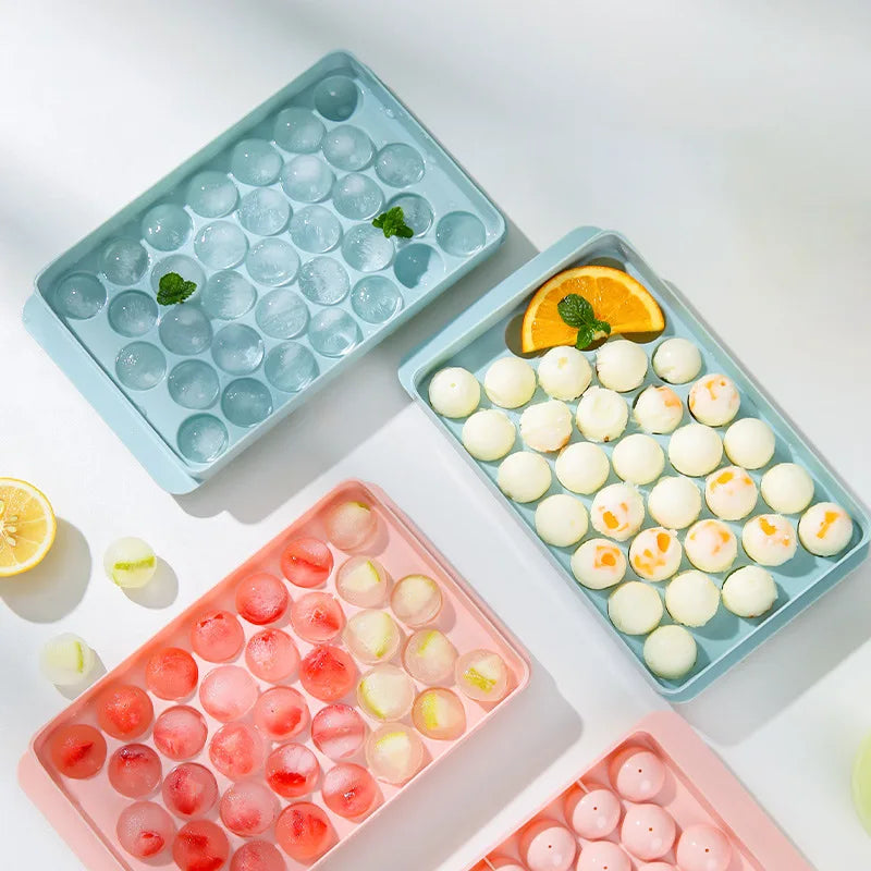 33-Ball Round Ice Cube Tray Mold with Lid – Cocktail & Whiskey Ice Ball Maker Mold Babs