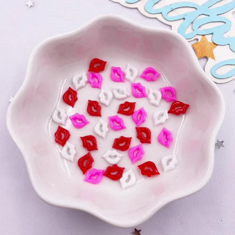 100pcs Lip Resin Flatback Rhinestones – Nail Art & DIY Crafts Nail Art Rhinestones Babs