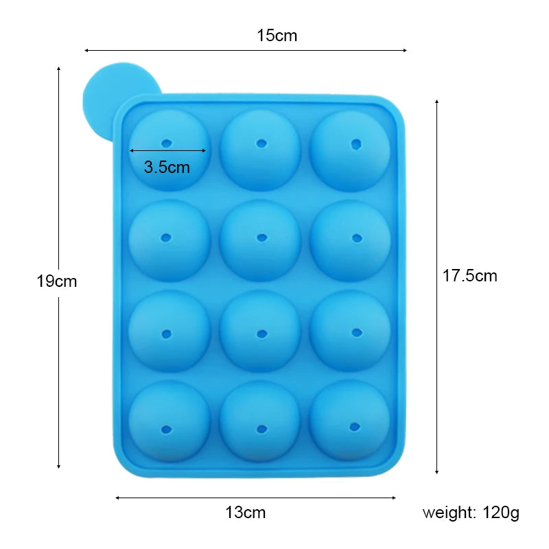 12-Hole Silicone Cake Pop Mold – Ball-Shaped Baking Mould Silicone Baking Mold Babs