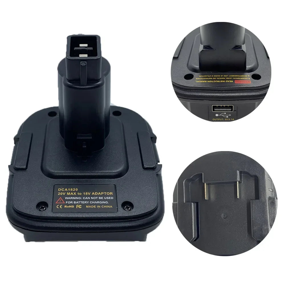 DCA1820 Battery Adapter for Dewalt 18V–20V Lithium Ion Tools Battery Adapter Babs