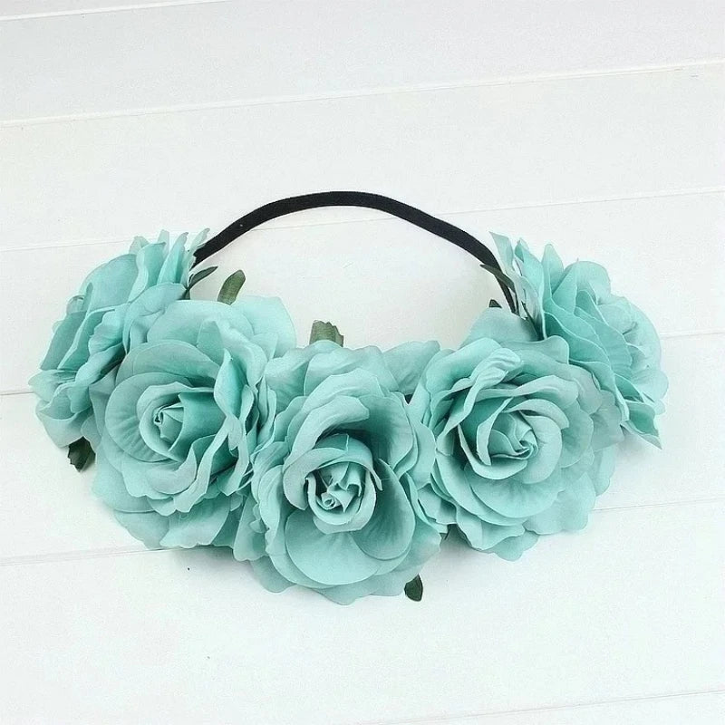 10-Pack Rose Flower Headband Wreath – Wedding & Party Set Floral Wreath Headband Babs