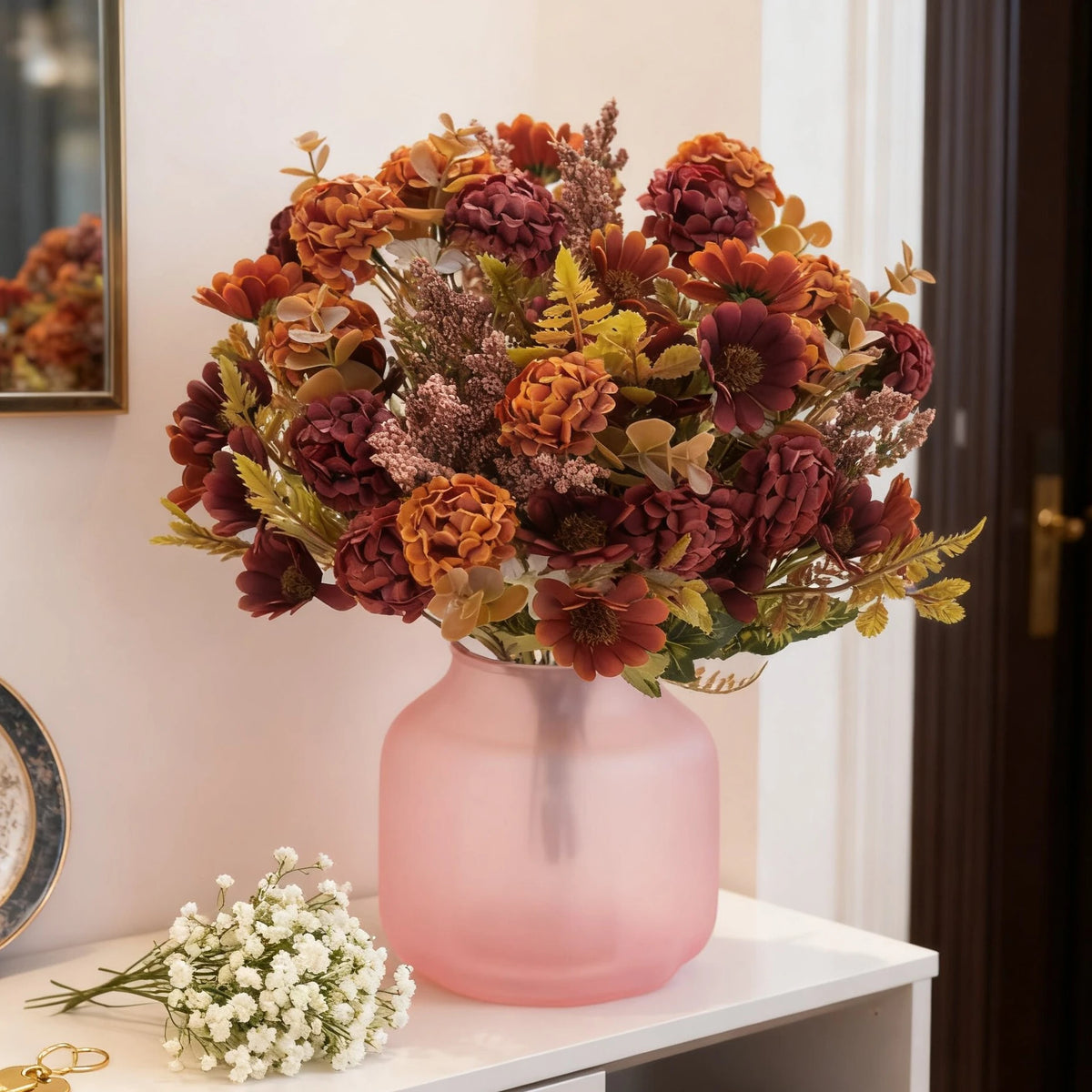 Silk Chrysanthemum Artificial Bouquet – Wedding & Home Décor Artificial Flower Bouquet Babs