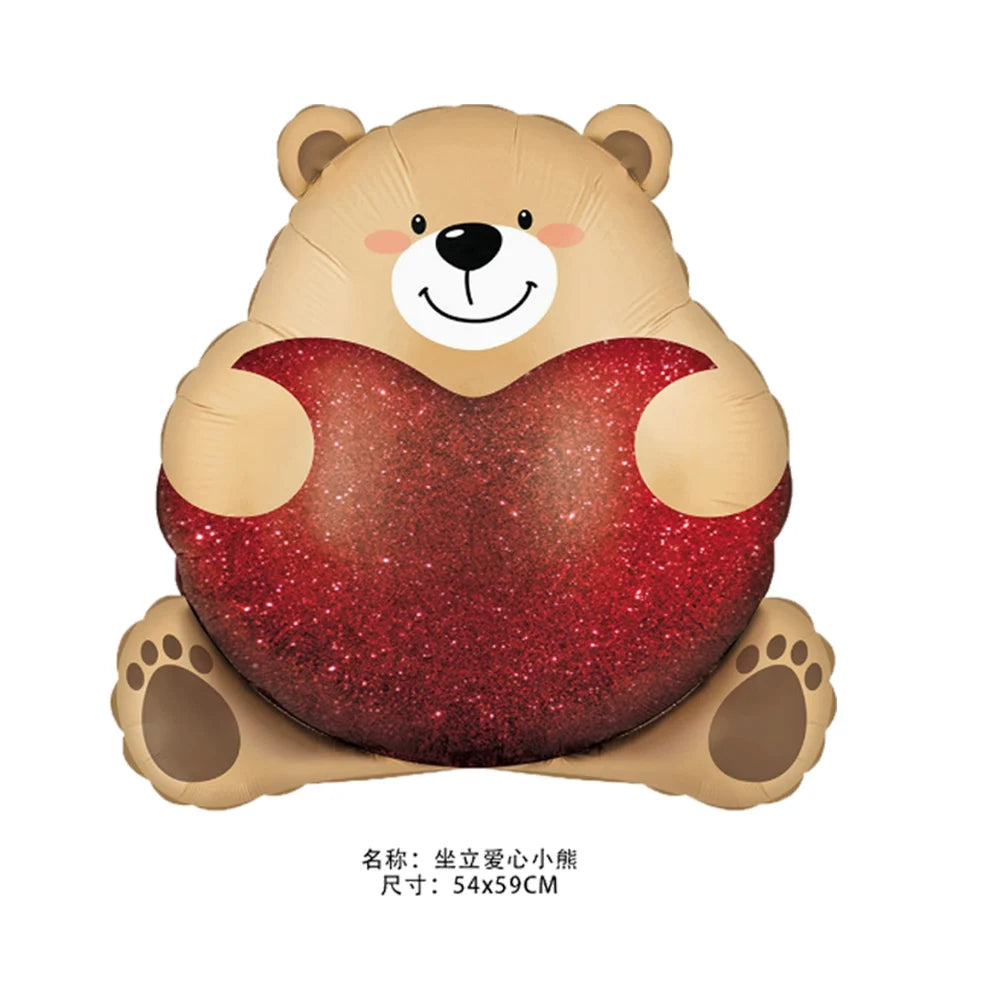 Large Standing Teddy Bear Foil Balloon – Party & Wedding Decor Foil Party Balloon Babs Light Yellow As pictures show
