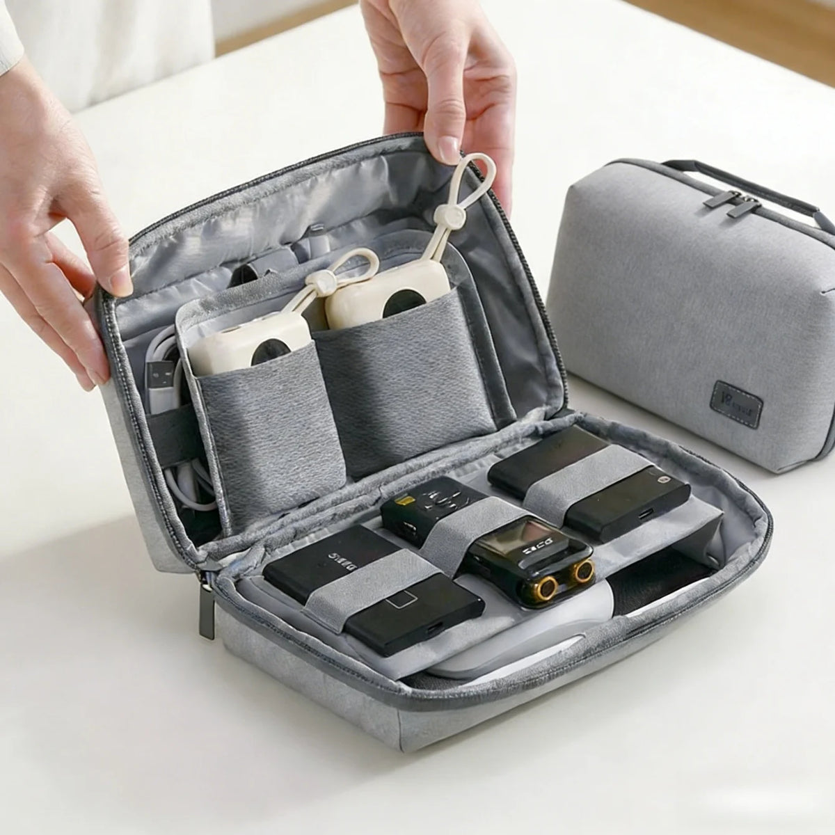 Electronics Organizer Travel Case | Water-Resistant Tech Pouch Electronics Travel Organizer Babs