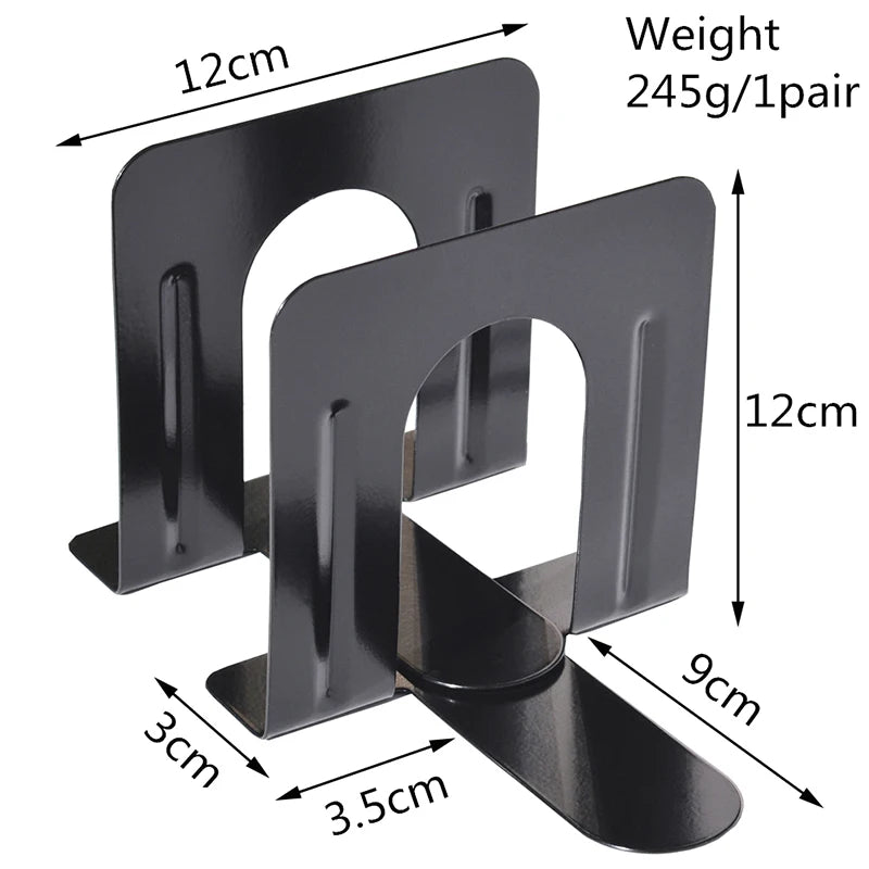 2-Pack Heavy Duty Metal Bookends – Book & Magazine Holder Metal Bookends Babs