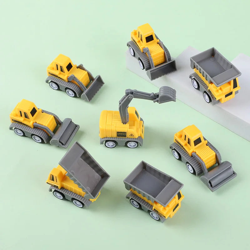 10Pcs Mini Pull Back Construction Vehicles – Kids Party Favors Pull Back Toy Vehicles Babs 10Pcs