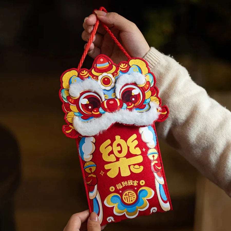 Traditional Brocade Red Envelope – Embroidered New Year Blessing Bag Brocade Red Envelope Babs style 5