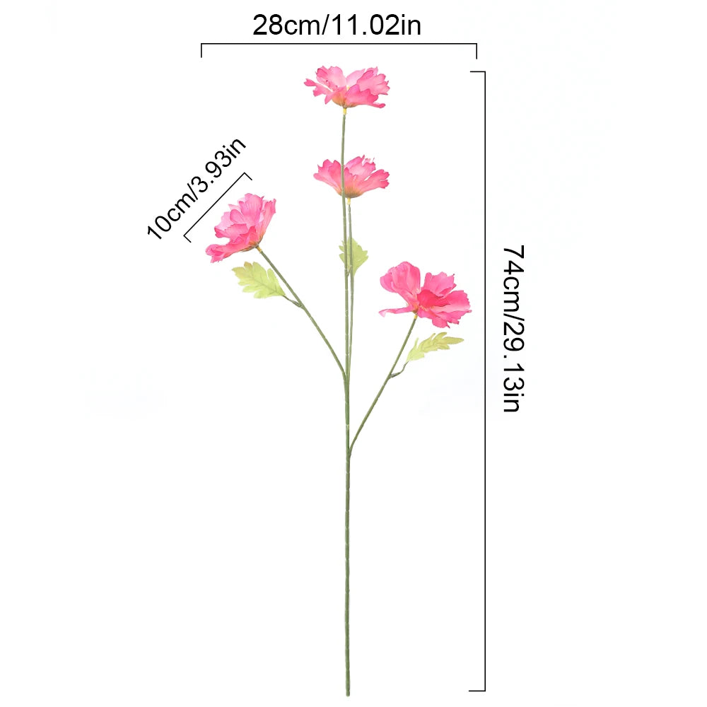 4-Head Artificial Silk Rose Flowers – Wedding & Home Decor Artificial Silk Flowers Babs