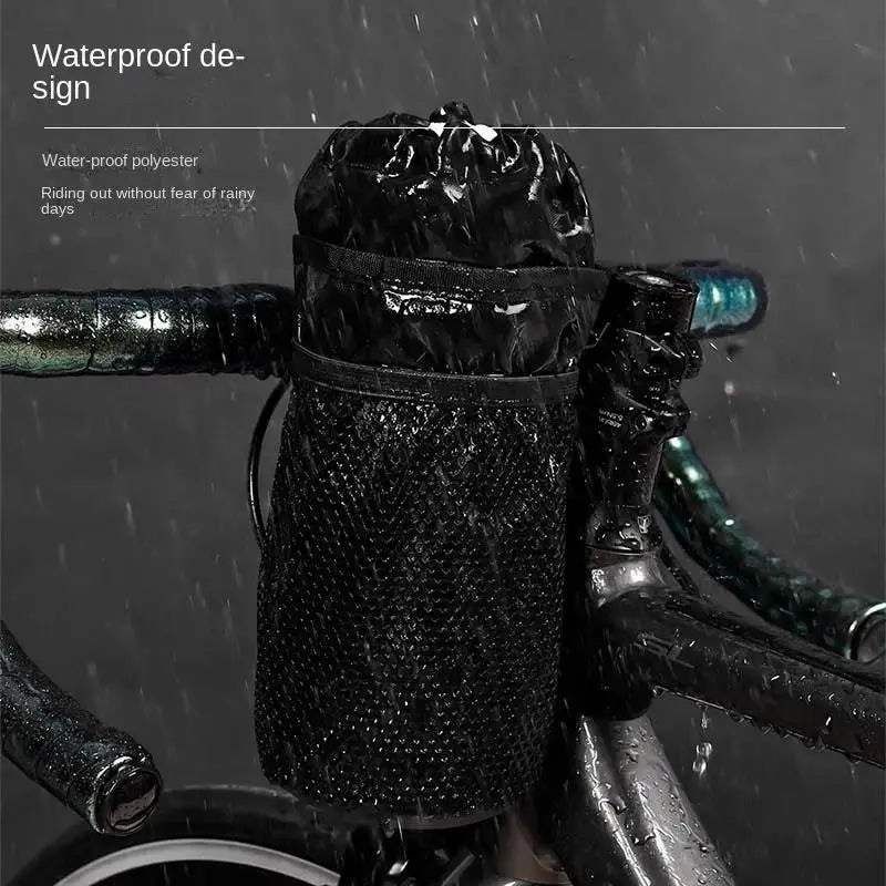 Bike Handlebar Stem Thermal Bag with Mesh Pocket & Cup Holder Cycling Handlebar Bag Babs