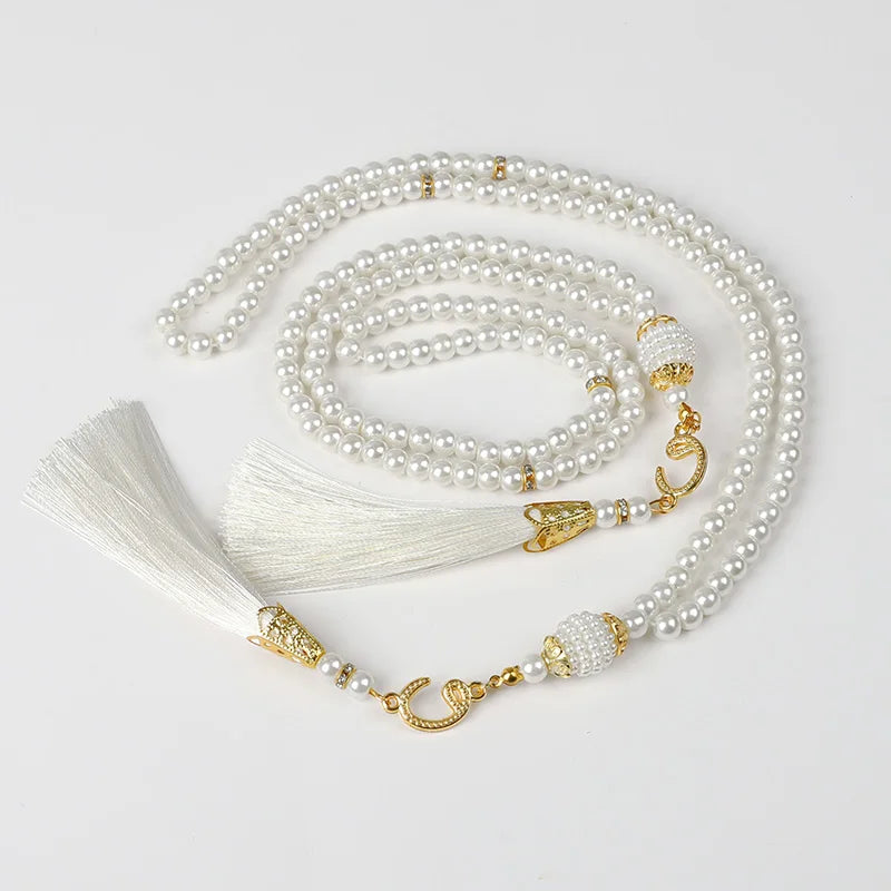 Muslim Prayer Beads 99 Pearl Charm Bracelet – Eid Ramadan Gift Prayer Bead Bracelet Babs