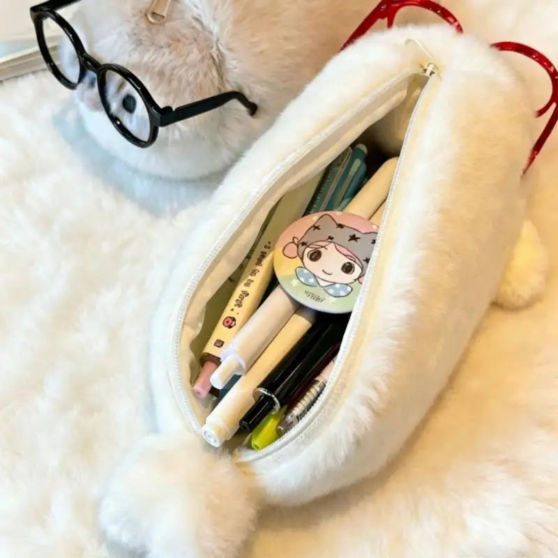 Cute Seal Plush Pencil Case – Large Capacity Stationery Bag Plush Pencil Case Babs