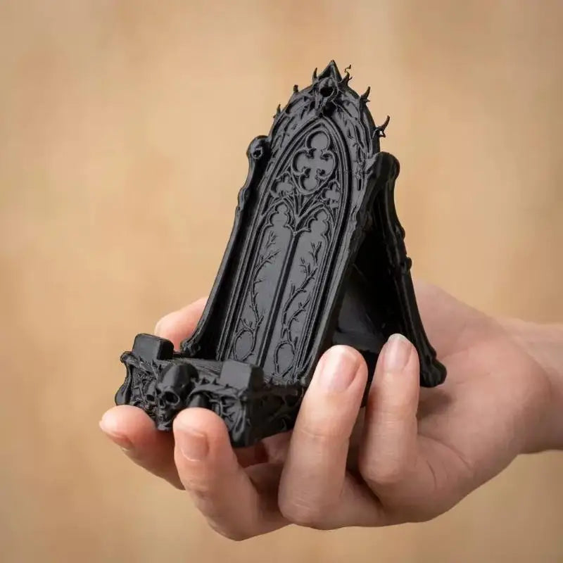 Gothic Skull Phone Stand – Dark Desktop Phone Holder Decorative Phone Stand Babs