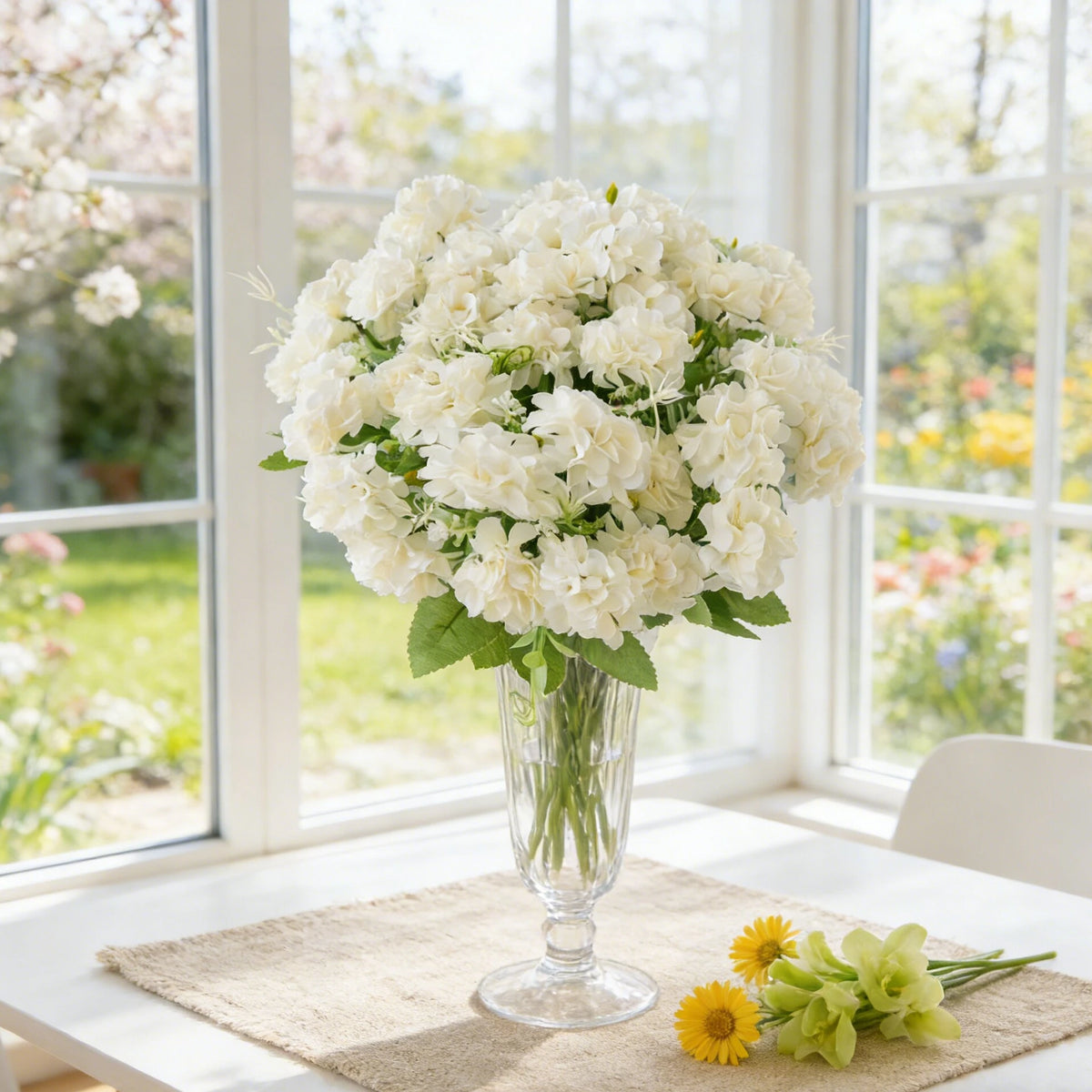 Silk Carnation Artificial Flower Bouquet – 5-Fork, 9 Blooms Artificial Flower Bouquet Babs