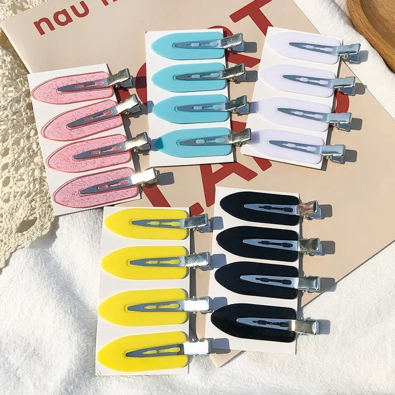 4-Pack Seamless No-Bend Hair Clips – Bangs & Makeup Barrettes Hair Clips Set Babs