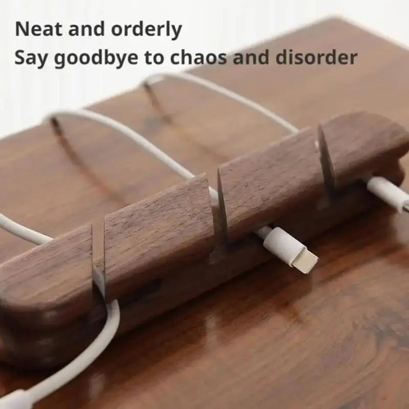 Solid Wood Cable Organizer – Desk Cable Management Holder Cable Organizer Babs
