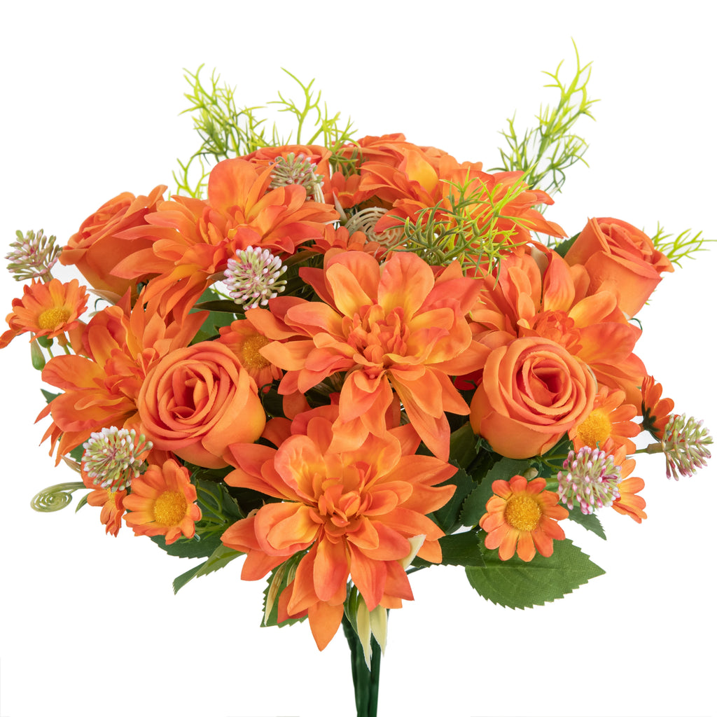 Silk Dahlia Artificial Flowers Bouquet – Wedding & Home Decor Artificial Flower Bouquet Babs color 3 1 piece