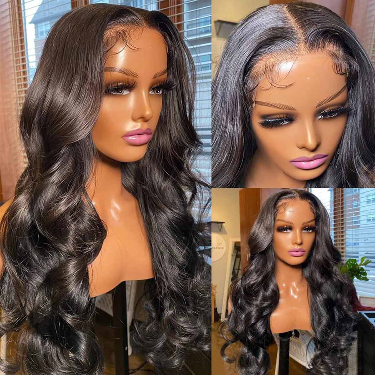 Long Curly Wave Synthetic Lace Front Wig | High Temp Fiber Synthetic Lace Front Wig Babs 30inches Black
