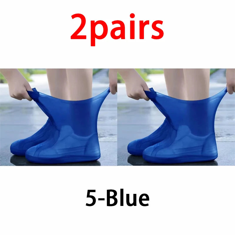Waterproof Silicone Rain Shoe Covers – Rubber Boot Protectors Waterproof Shoe Covers Babs 5-2pcs Blue (39-46)General