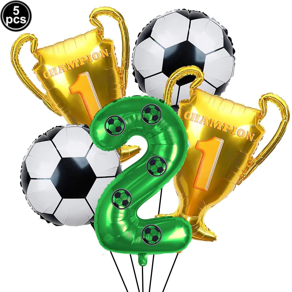 32" Soccer Football Foil Balloons Set – Birthday Party Decor Party Foil Balloons Babs Ruby As pictures show
