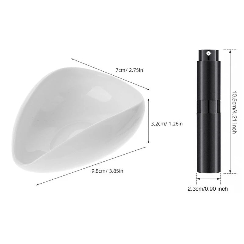 Ceramic Coffee Bean Dosing Cup, Measuring Tray & Spoon Set Coffee Dosing Set Babs White Set of 2