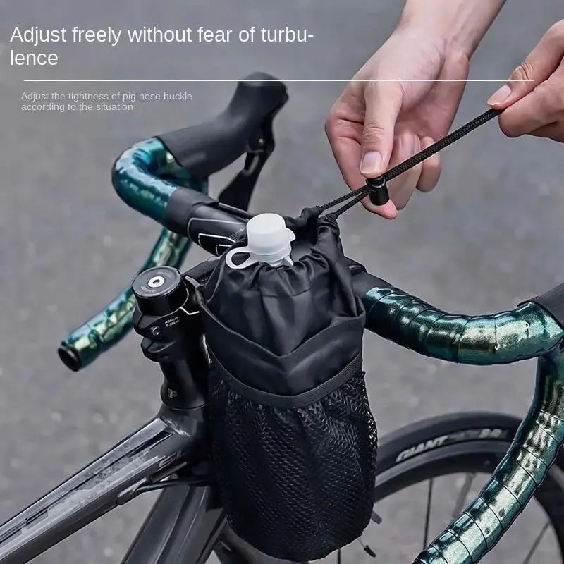 Bike Handlebar Stem Thermal Bag with Mesh Pocket & Cup Holder Cycling Handlebar Bag Babs