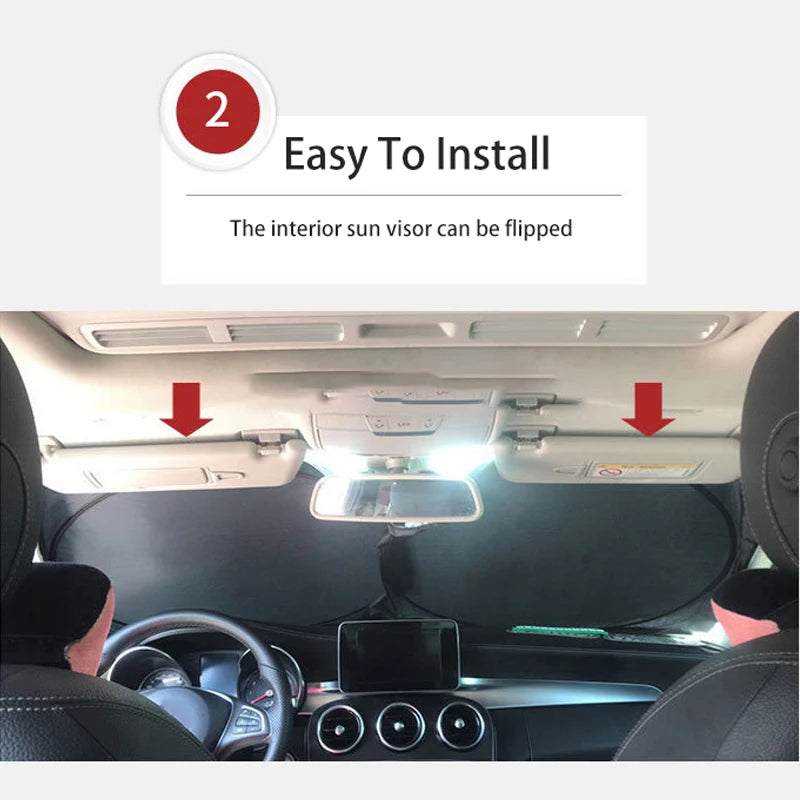Foldable Car Windshield Sun Shade – UV Blocking Silver Visor Car Sun Shade Babs
