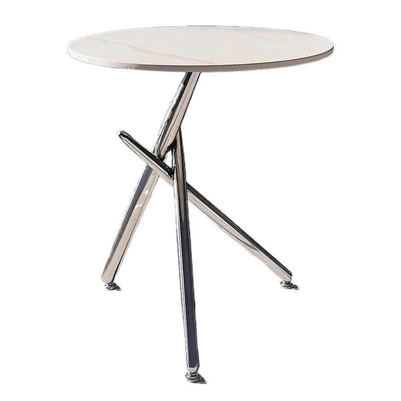 Modern Round Side Table – Stainless Steel & Rock Slab Top Round Side Table Babs