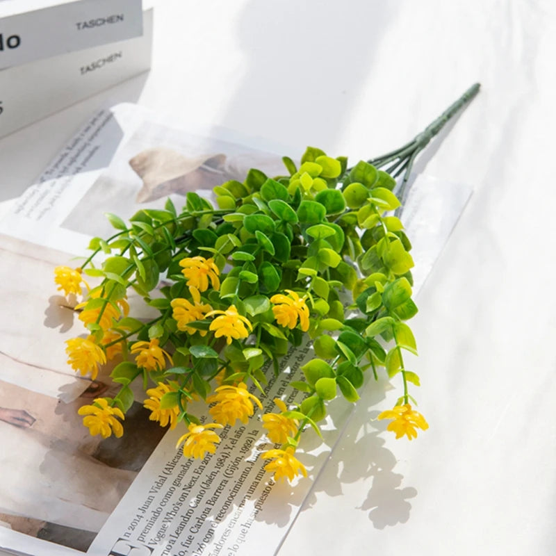 Artificial Eucalyptus Stems Fake Plastic Flowers Home Decor Artificial Flower Stems Babs YELLOW