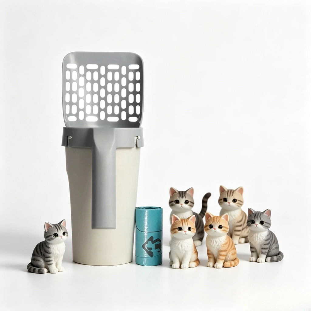 Large Detachable Cat Litter Scoop with Built-In Trash Can Cat Litter Scoop Babs