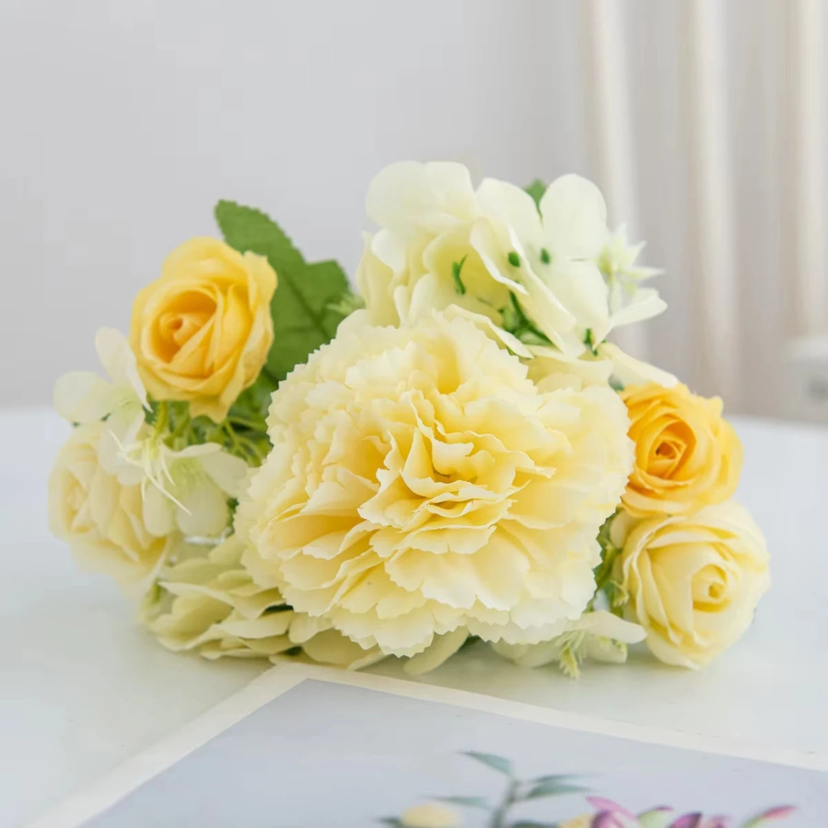 Artificial Silk Carnation Rose Bouquet – Wedding & Home Decor Artificial Flower Bouquet Babs