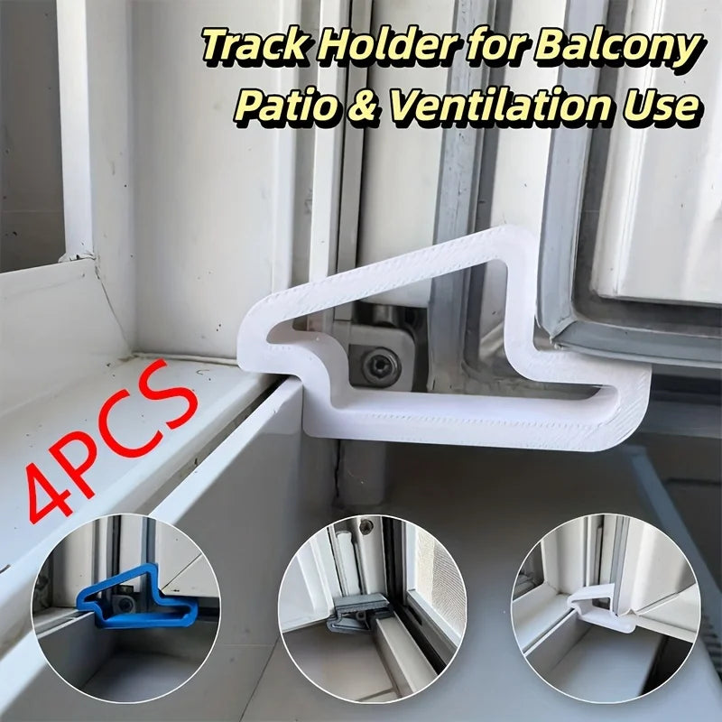 4PCS Anti-Collision Door & Window Stopper Track Snap Clip Kit Door Window Stopper Babs