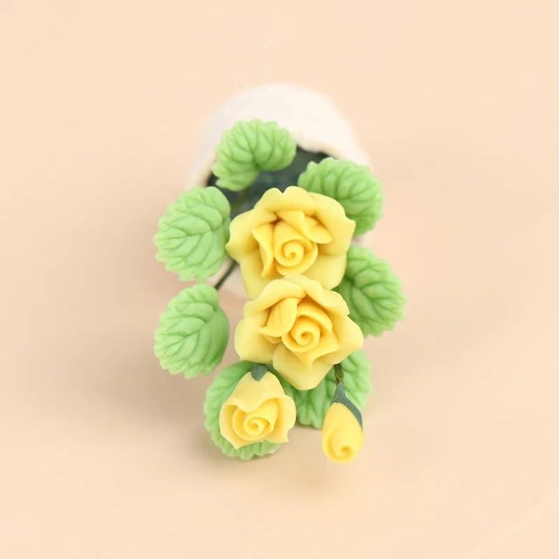 1:12 Dollhouse Miniature Potted Flower Fairy Garden Ornament Dollhouse Miniature Babs