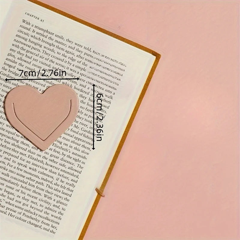 Heart-Shaped Faux Leather Bookmarks 4pcs – Multicolor Double-Sided Faux Leather Bookmark Babs