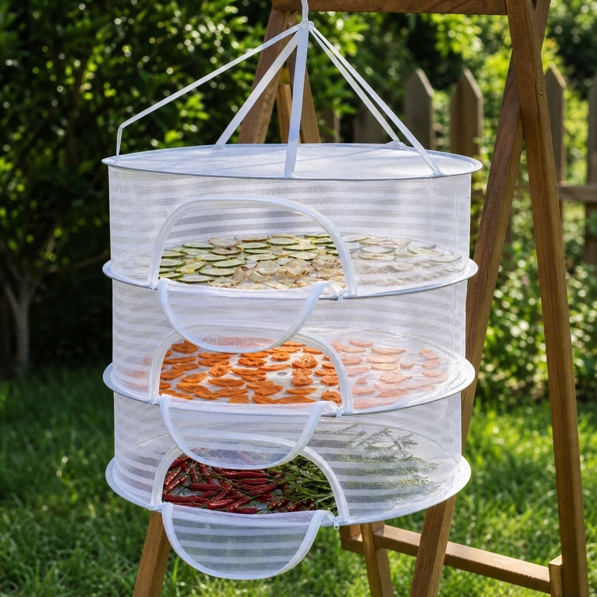 3-Layer Foldable Hanging Mesh Drying Rack – Food, Fish & Herbs Hanging Mesh Drying Rack Babs