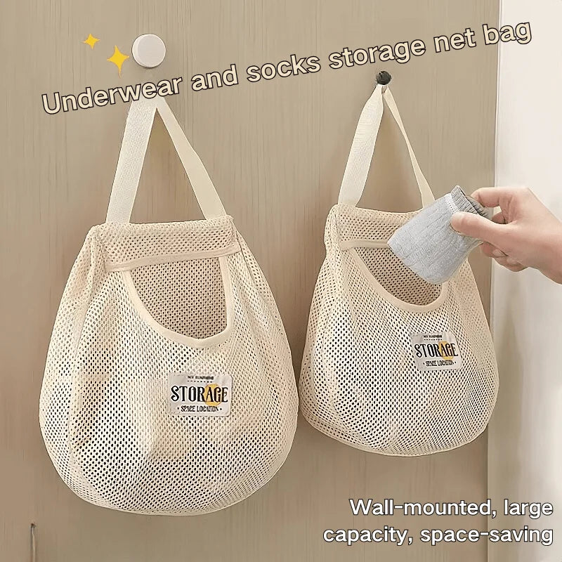 4-Pack No-Punch Wall Hanging Storage Bags for Socks & Underwear Hanging Storage Bag Babs