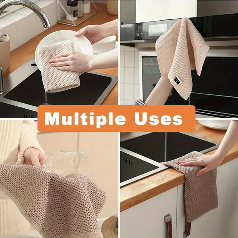 2-Pack Waffle Honeycomb Cotton Face & Kitchen Towels Waffle Face Towel Set Babs
